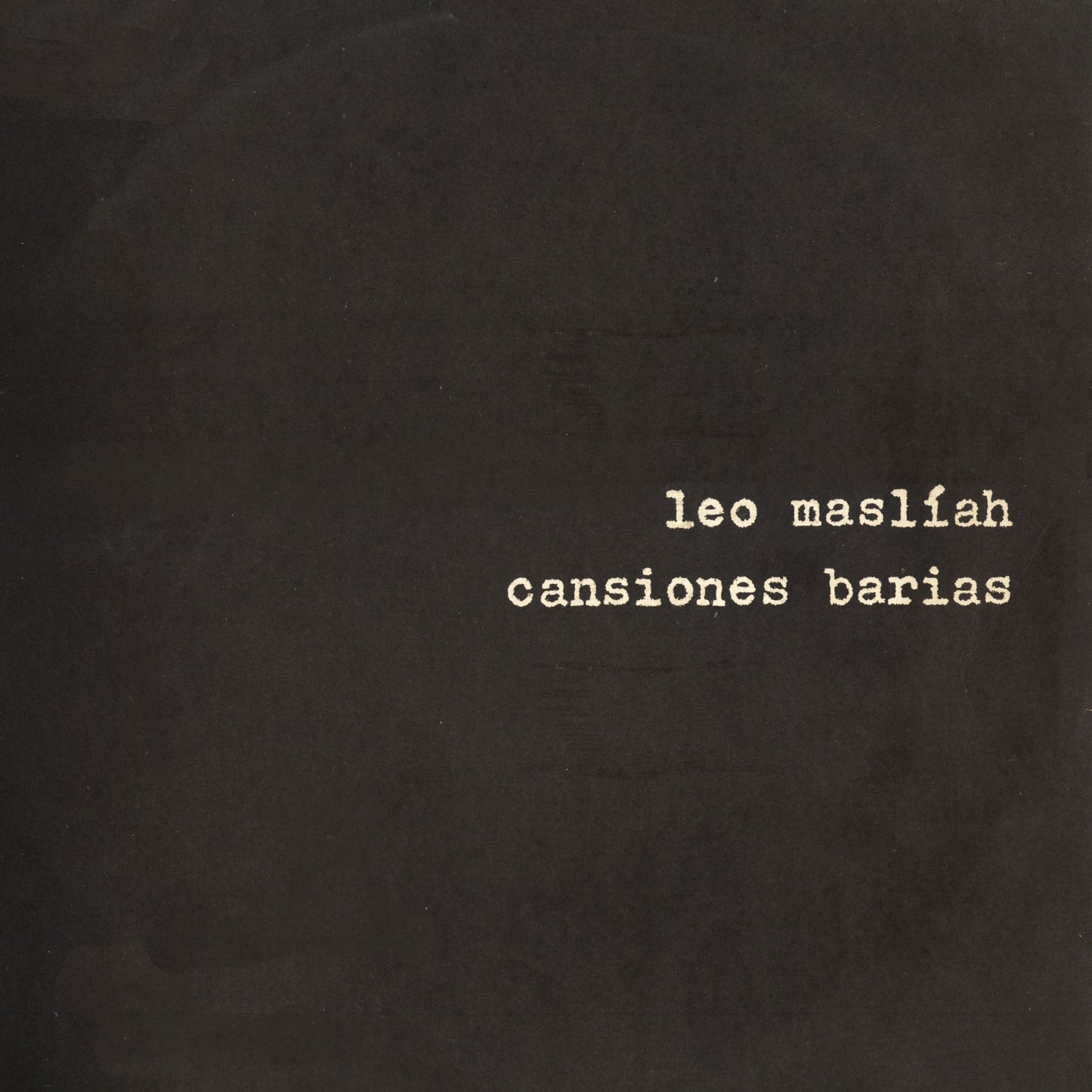 Cansiones Barias - Leo Maslíah